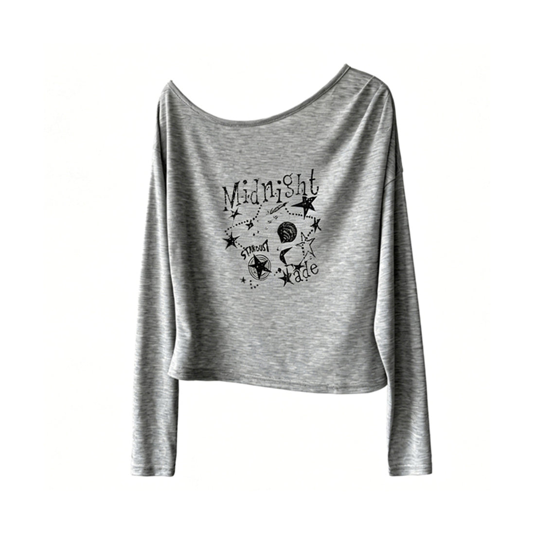Women’s "Midnight" Star Print Off-Shoulder Long-Sleeve Top