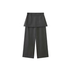 High-waisted Tencel cotton wide-leg pants in relaxed draped silhouette