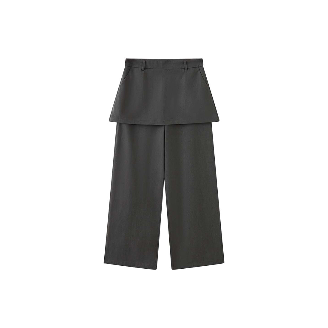 High-waisted Tencel cotton wide-leg pants in relaxed draped silhouette
