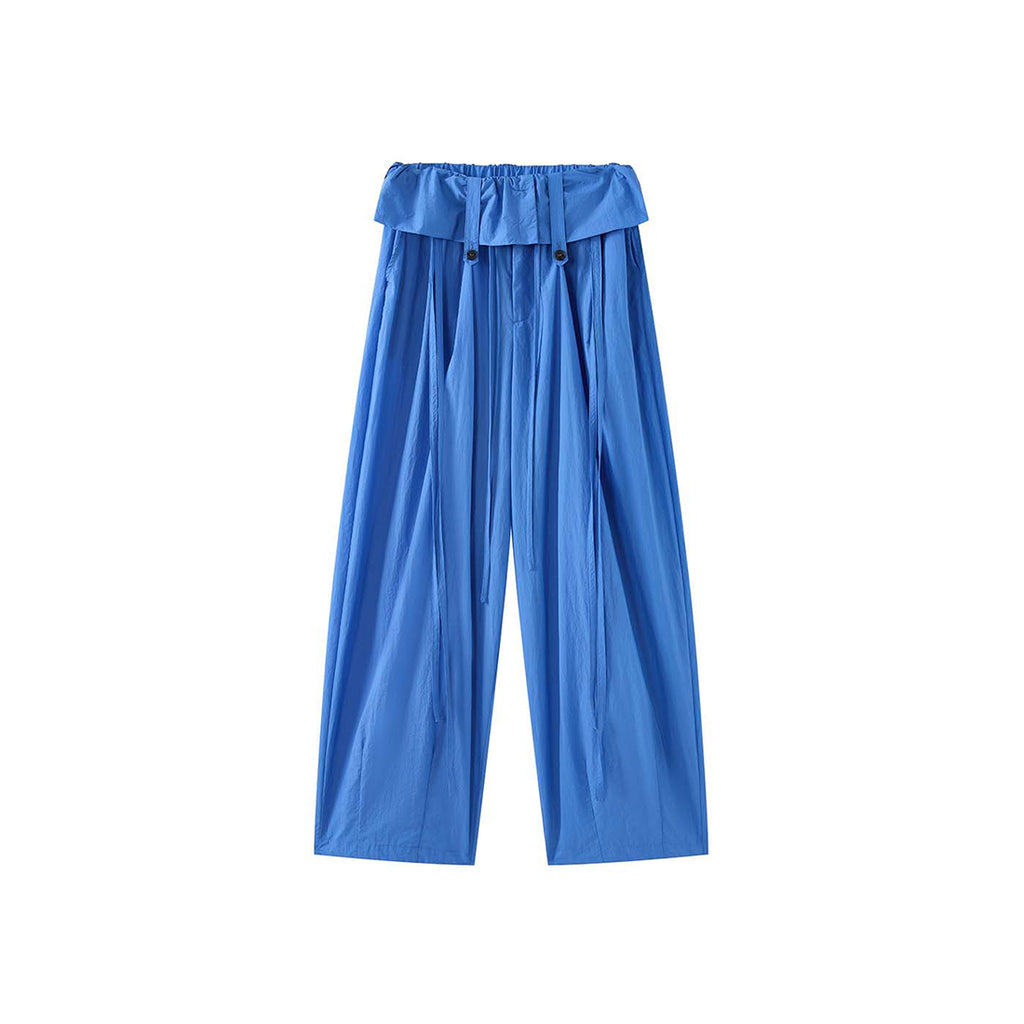Women’s Japanese-Style Balloon Pants with Ruffled Waist