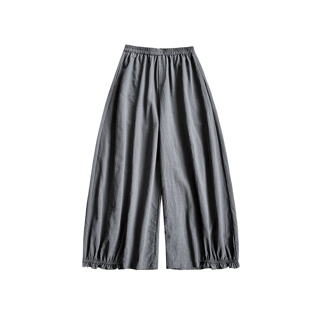 Women’s Linen-Blend High-Waisted Wide-Leg Pants