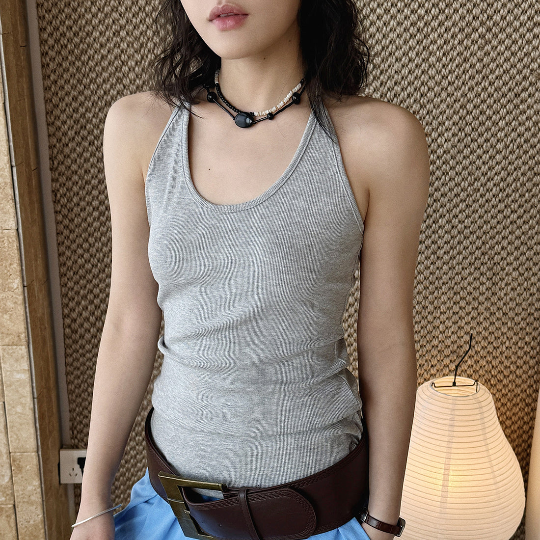 Women’s Slim Fit Racerback Ribbed Tank Top