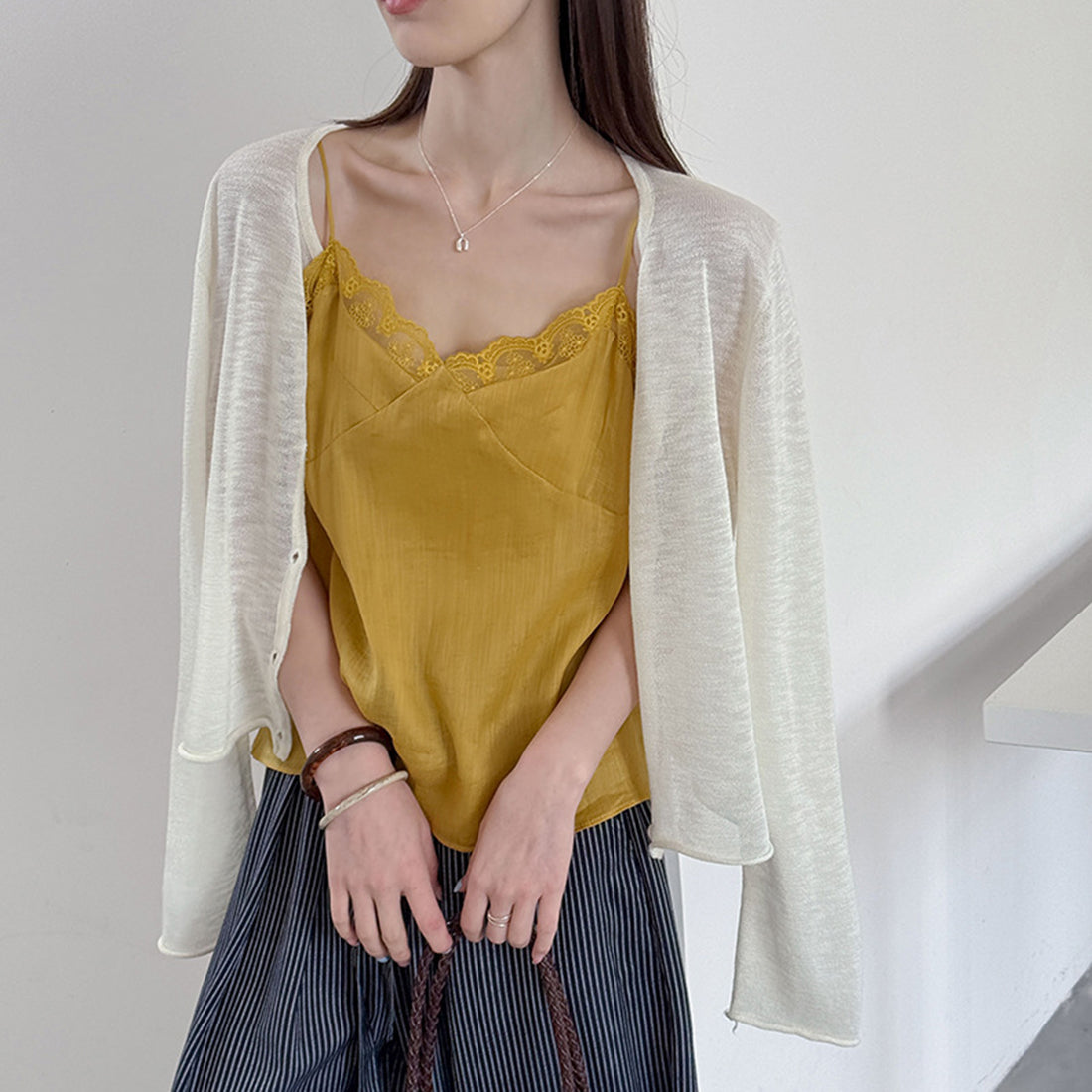 Women’s Linen-Blend Lace Trim Camisole