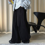 Retro washed casual slimming wide leg pants