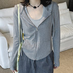 Women’s Slim Fit Hooded Zip-Up Cardigan Jacket