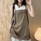 Lace trim cami top with silky stretch fabric for layering or solo wear