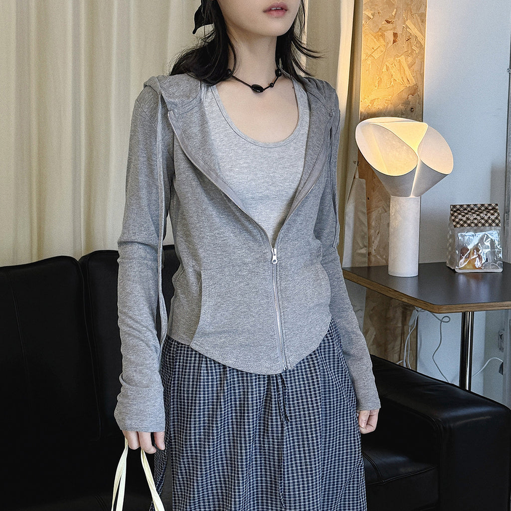 Women’s Slim Fit Hooded Zip-Up Cardigan Jacket