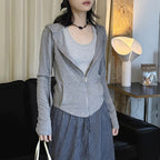 Women’s Slim Fit Hooded Zip-Up Cardigan Jacket