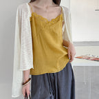 Women’s Linen-Blend Lace Trim Camisole
