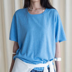 Round neck small rolled edge short sleeved slimming T-shirt