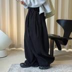 Retro washed casual slimming wide leg pants