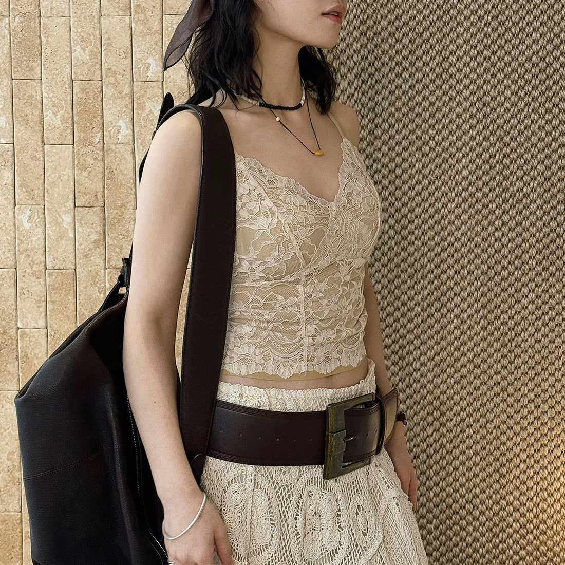 Lace Cami Top V-neck Sleeveless Slim Fit Bralette