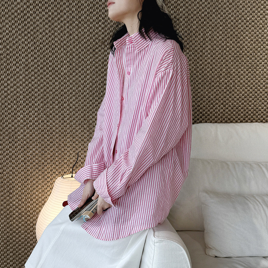 Oversized Cotton Striped Shirt