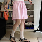 High Waist Linen Cotton Drawstring Bermuda Shorts - Multiple Colors