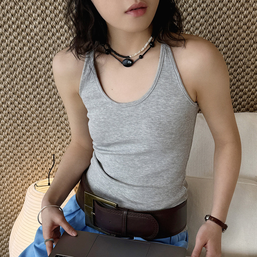 Women’s Slim Fit Racerback Ribbed Tank Top