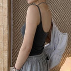 American sporty solid color slim fitting tank top