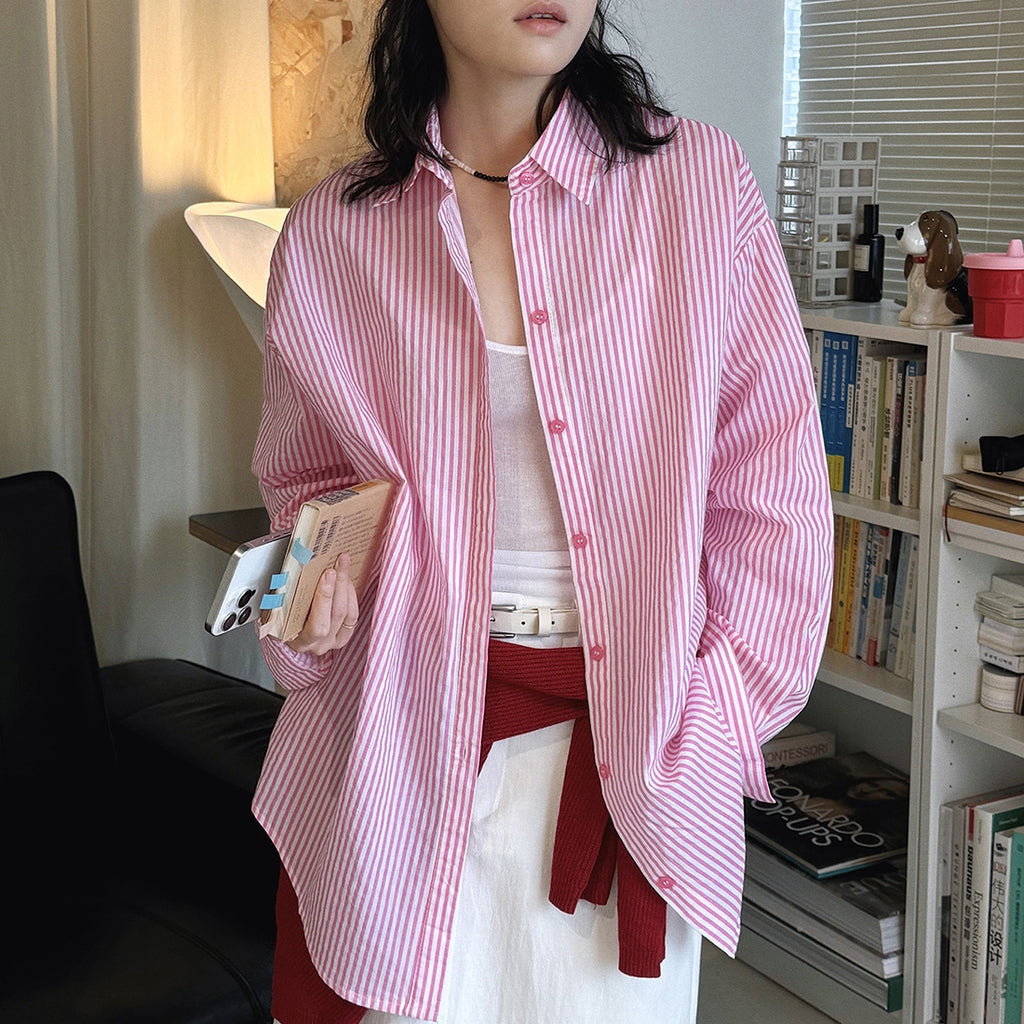 Oversized Cotton Striped Shirt