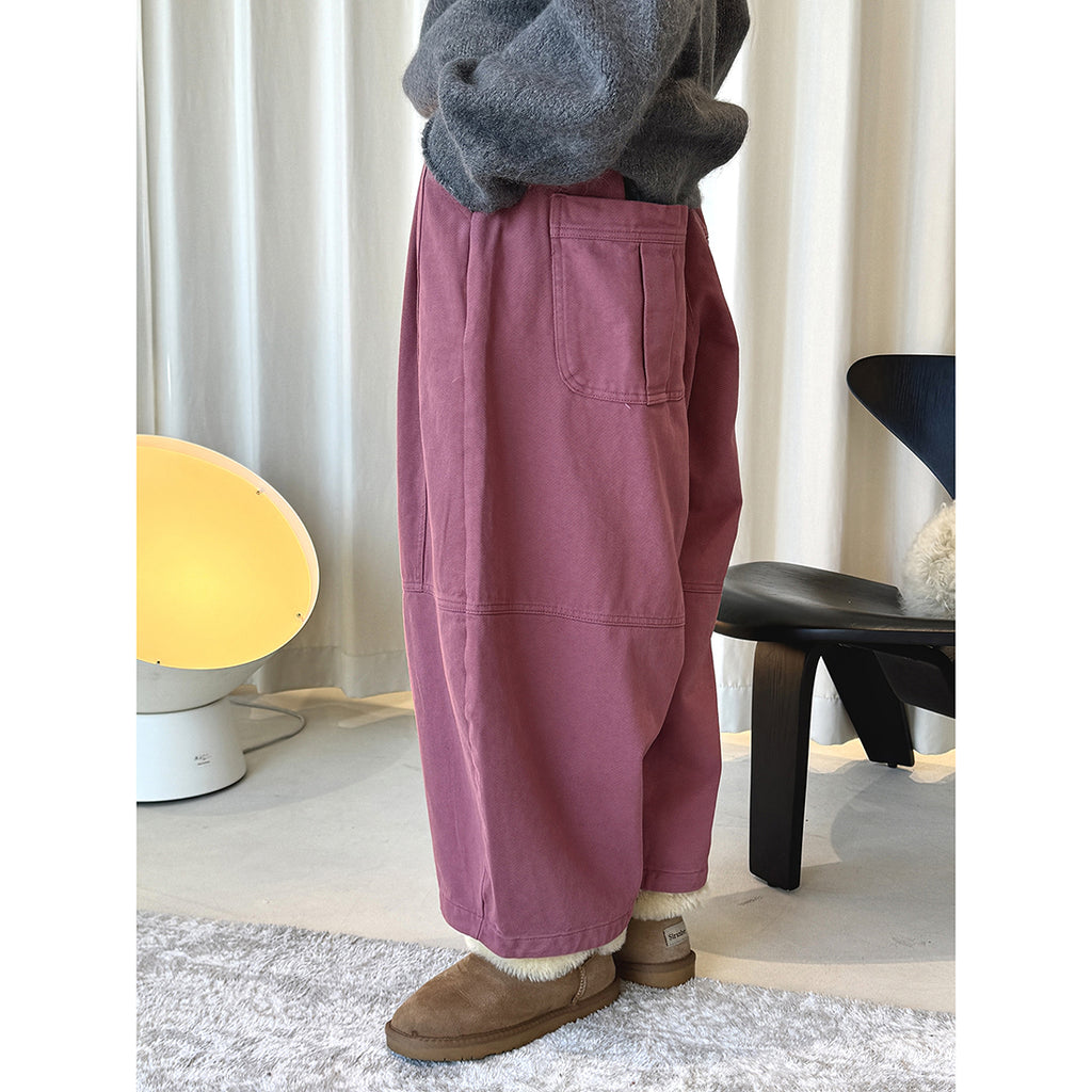 loose and tight fleece casual wide leg pants