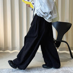 Retro washed casual slimming wide leg pants