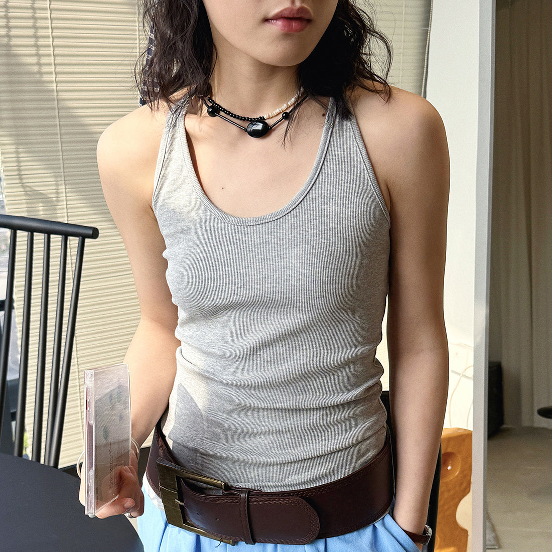 Women’s Slim Fit Racerback Ribbed Tank Top
