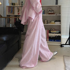 High Waist Cotton Linen Wide Leg Pants with Drawstring