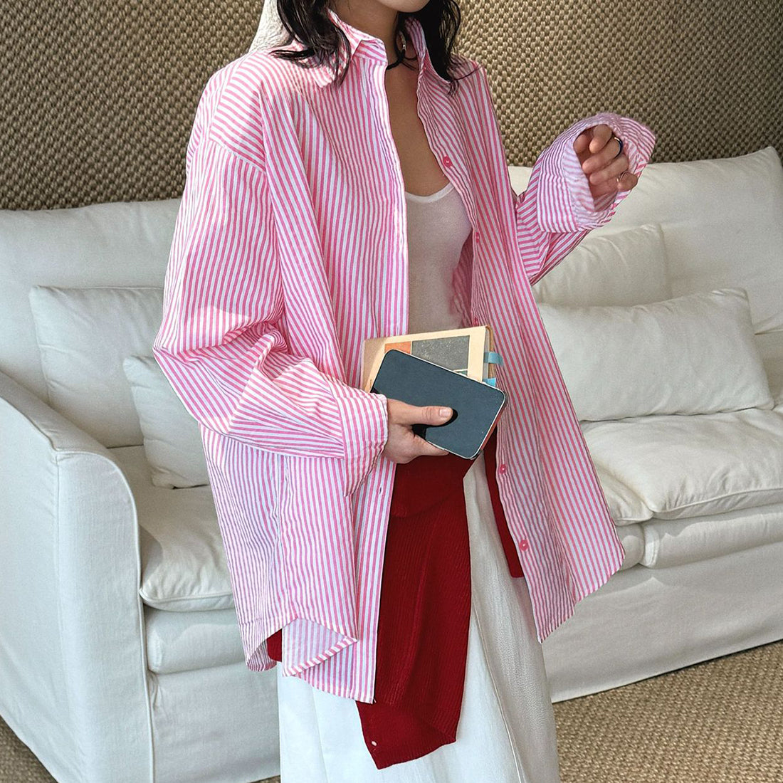 Oversized Cotton Striped Shirt