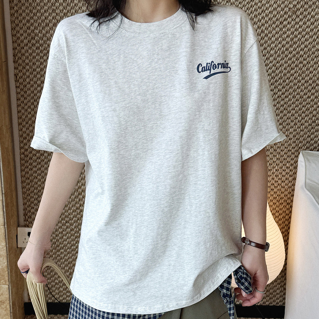 Women’s Oversized California Letter Print Cotton T-Shirt