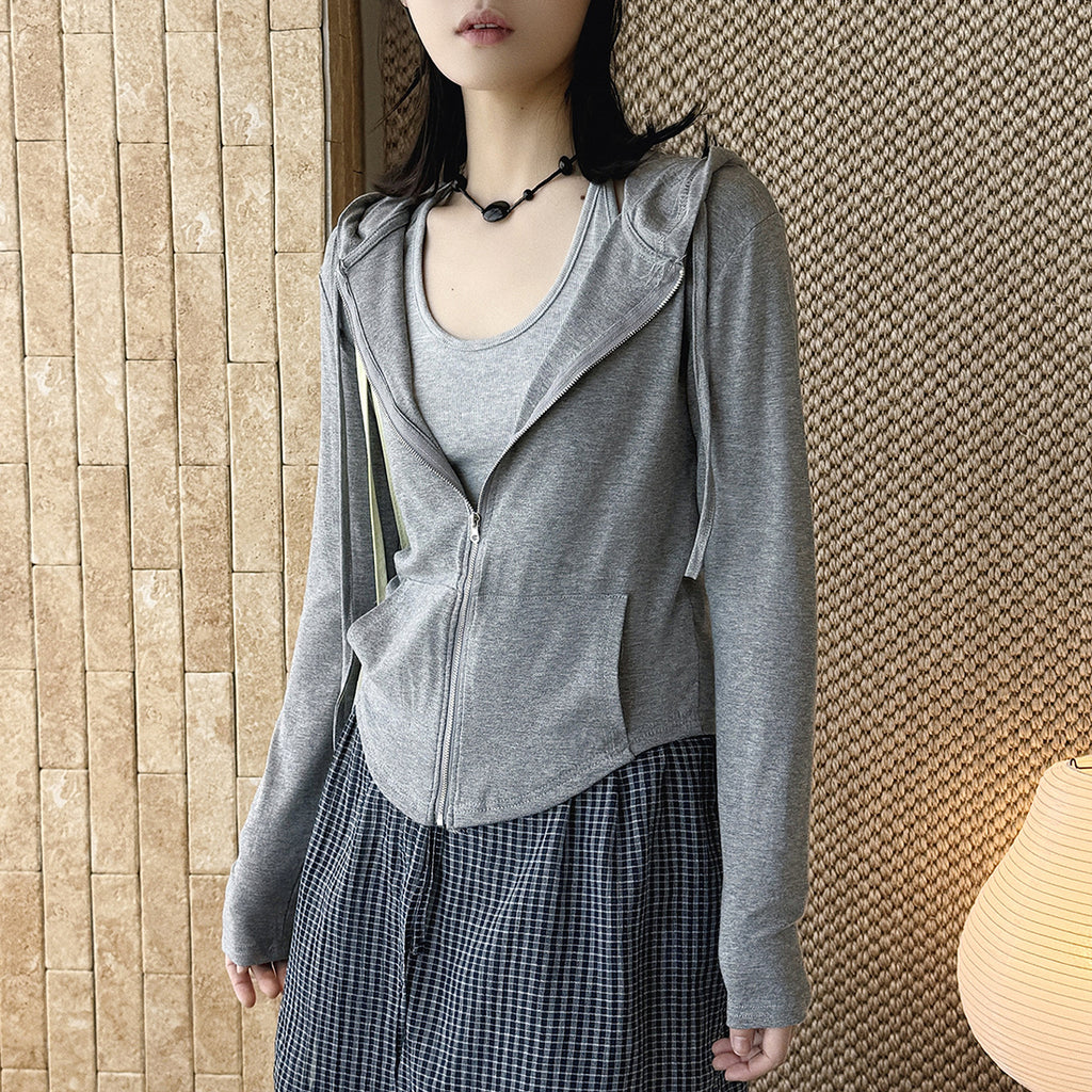 Women’s Slim Fit Hooded Zip-Up Cardigan Jacket
