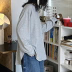 loose fit long sleeve t shirt basic cotton blend crew neck casual top
