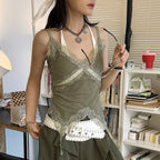 Women’s V-Neck Lace Deconstructed Camisole