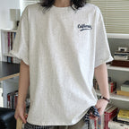 Women’s Oversized California Letter Print Cotton T-Shirt