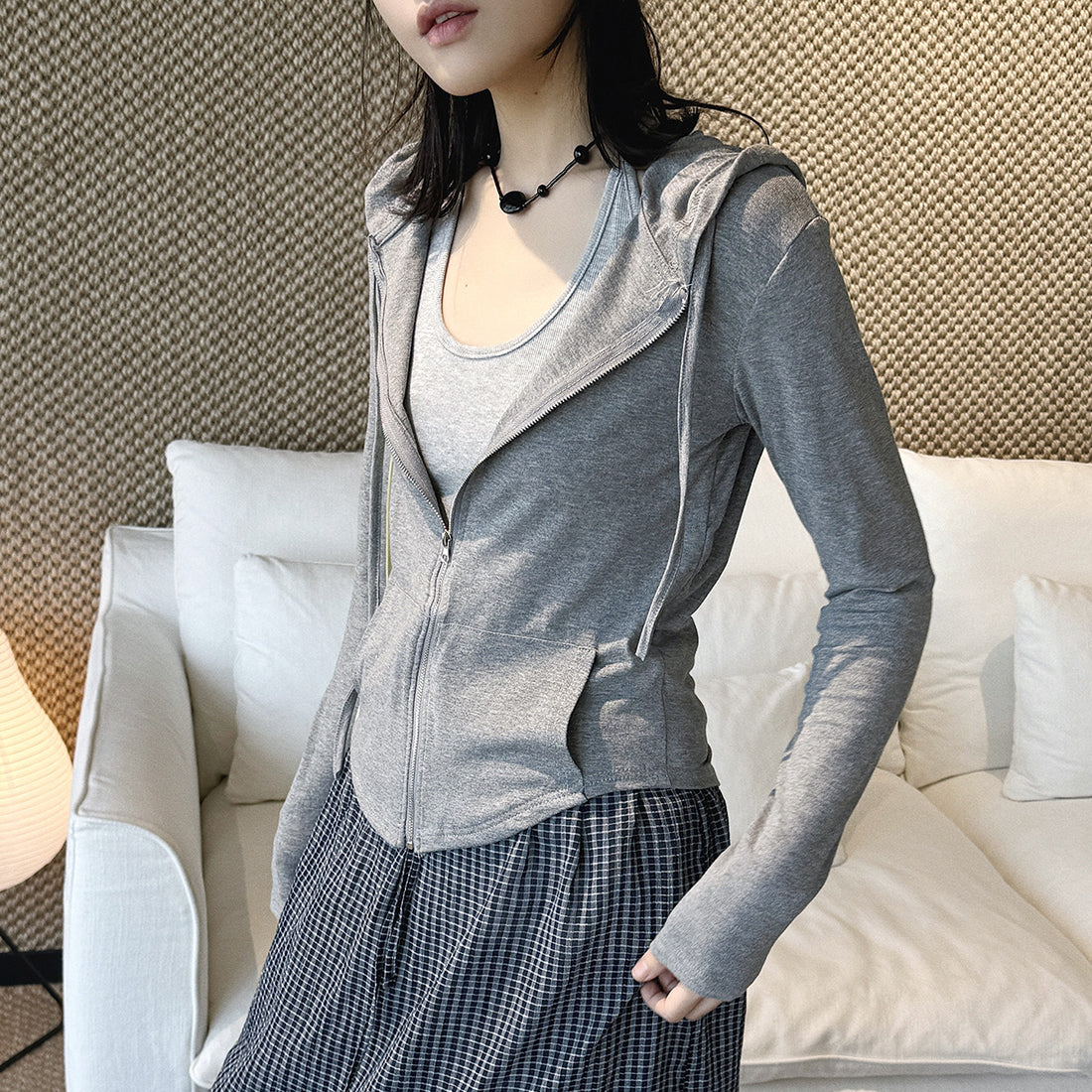 Women’s Slim Fit Hooded Zip-Up Cardigan Jacket