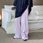 High Waist Cotton Linen Wide Leg Pants with Drawstring