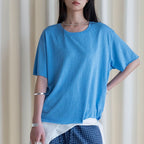 Round neck small rolled edge short sleeved slimming T-shirt