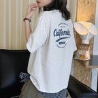 Women’s Oversized California Letter Print Cotton T-Shirt