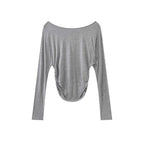 One shoulder rivet splicing sun protection T-shirt sun protection top