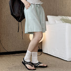 High Waist Linen Cotton Drawstring Bermuda Shorts - Multiple Colors