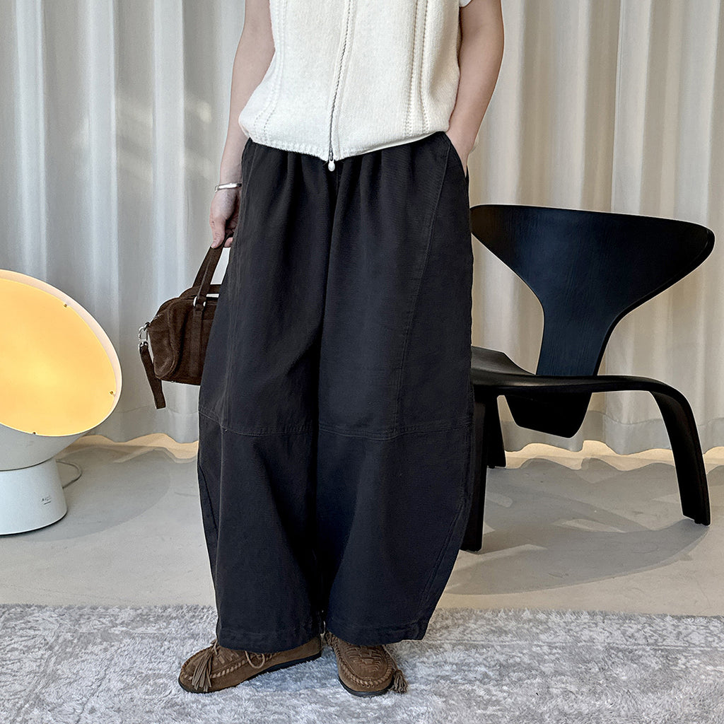 loose and tight fleece casual wide leg pants
