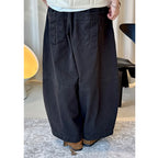 loose and tight fleece casual wide leg pants