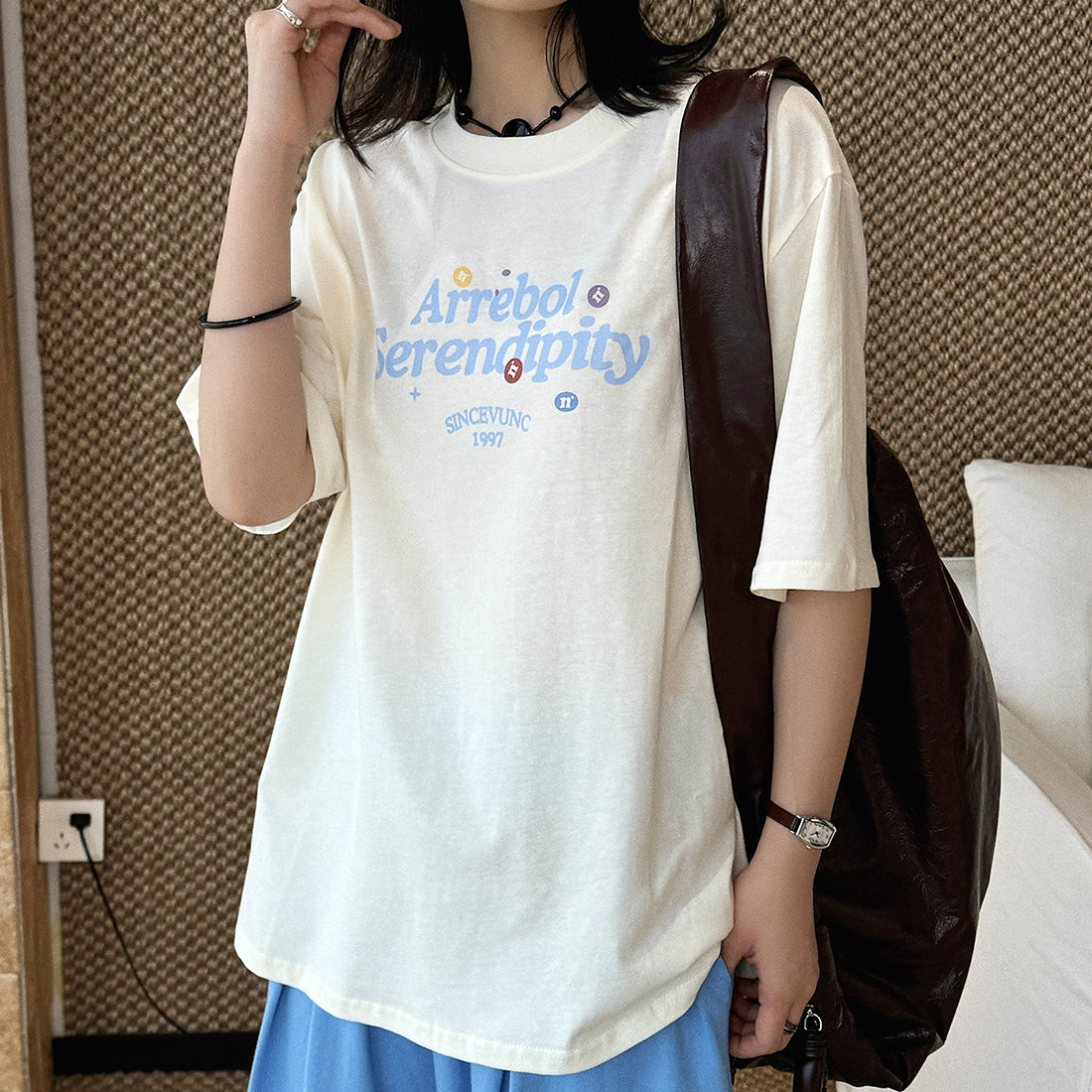 Women’s Oversized Arrebol Serendipity Graphic Cotton T-Shirt