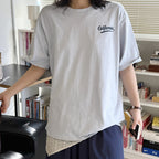 Women’s Oversized California Letter Print Cotton T-Shirt