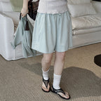 High Waist Linen Cotton Drawstring Bermuda Shorts - Multiple Colors
