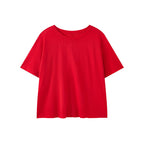 Round neck small rolled edge short sleeved slimming T-shirt