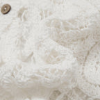 sleeveless long vest lace knit cardigan v neck button down hollow out lightweight layering top