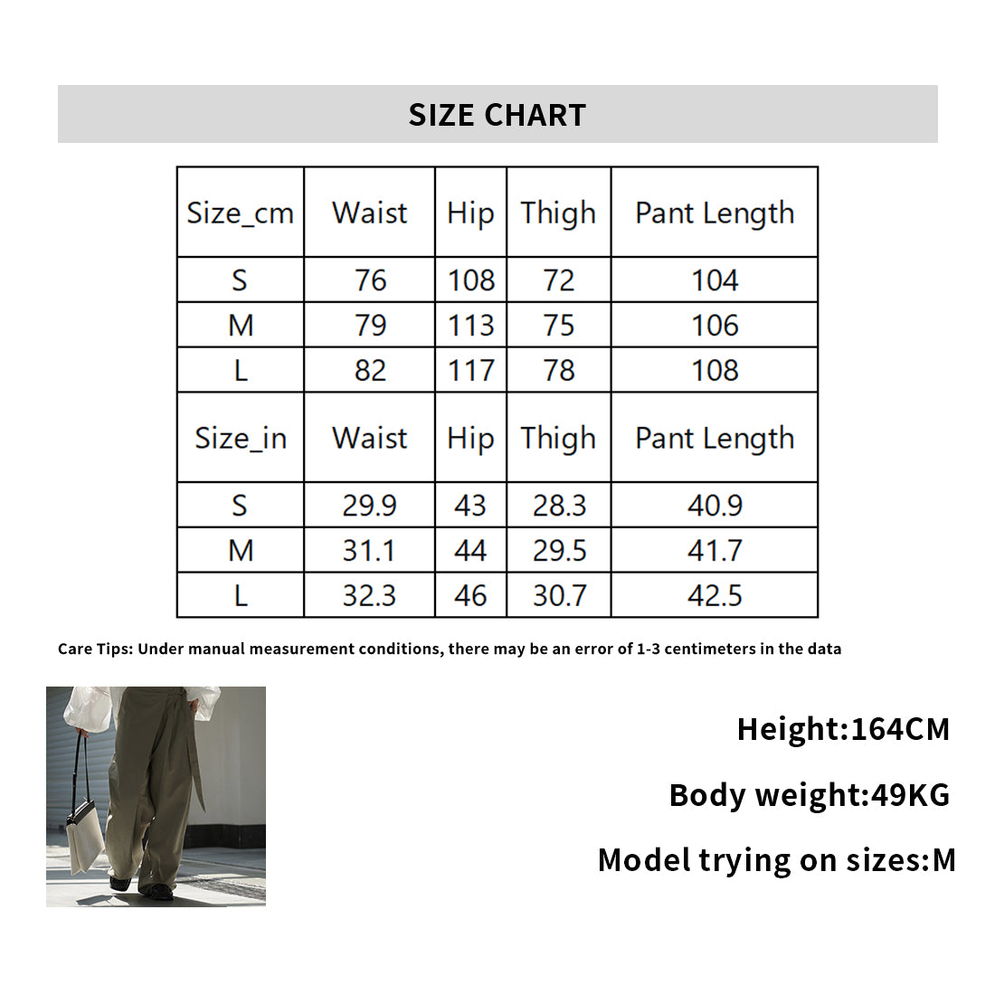 Retro slanted placket belt strap casual loose slimming pants
