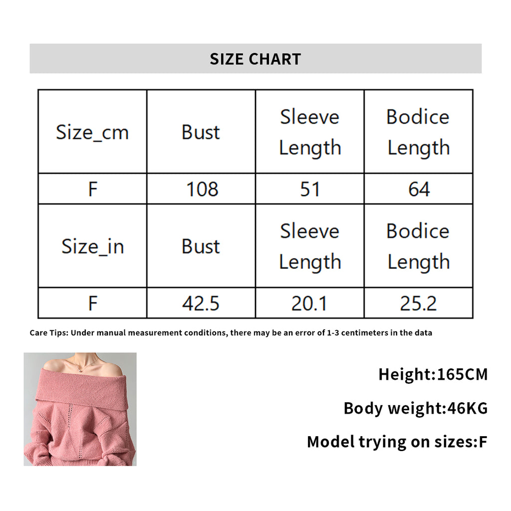 off shoulder lapel knitted loose top sweater