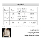 Round neck hem pleated long sleeved top sweatshirt