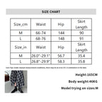 Irregular plaid high waist slimming half body A-line skirt