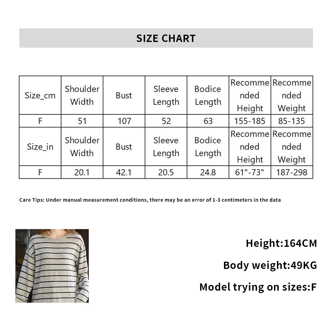 Simple striped loose round neck T-shirt top